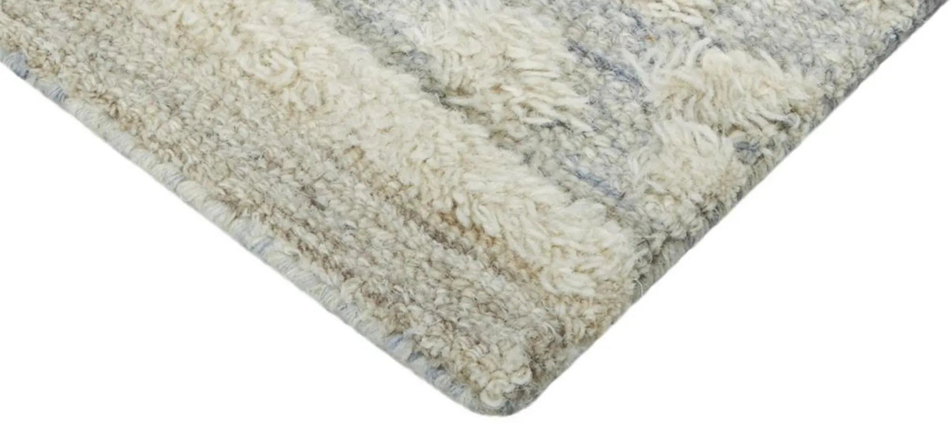 Feizy Anica Moroccan Chevorn Wool Tufted Area Rug in Ivory by Feizy